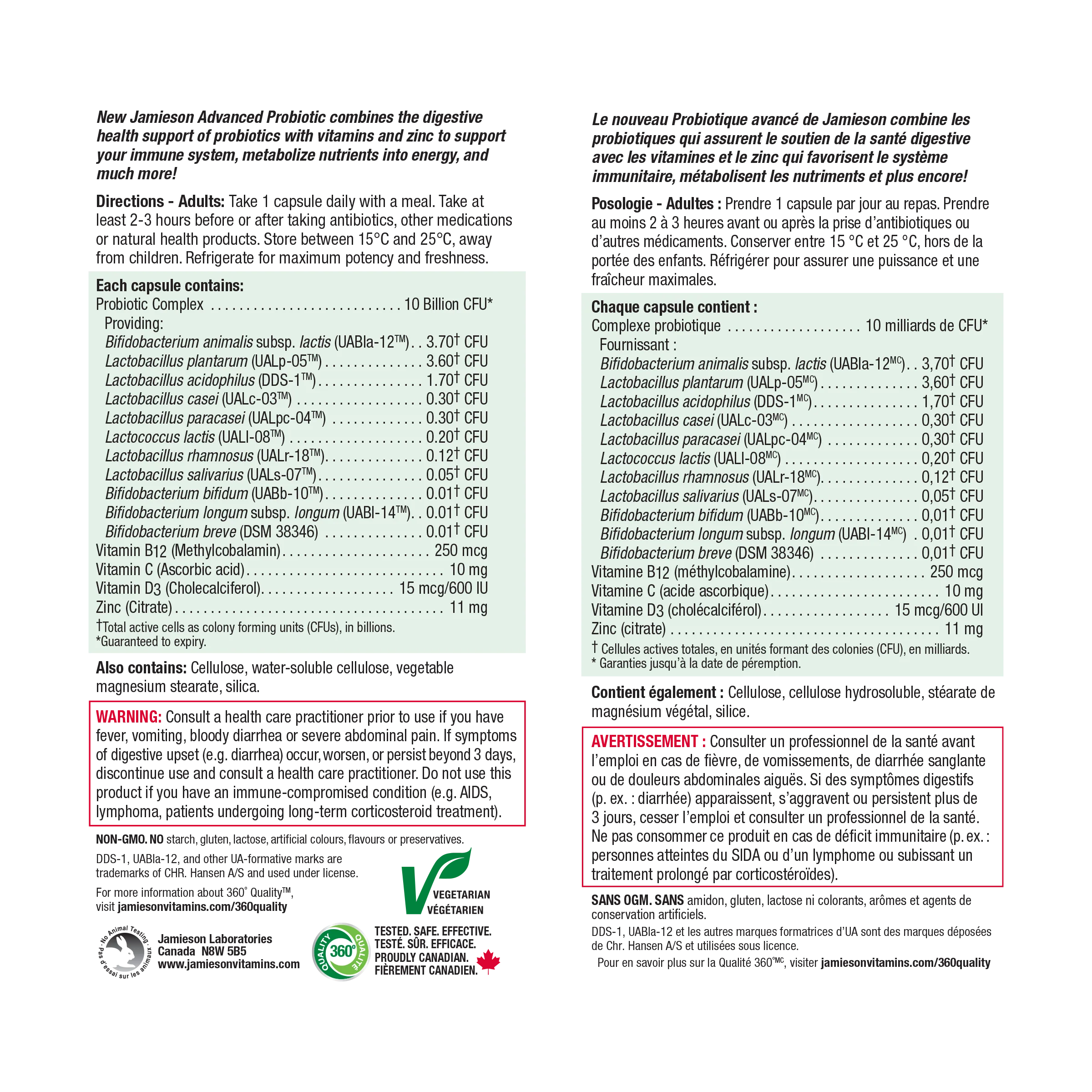 Advanced Probiotic + Vitamins B12, C, D, & Zinc - Image 3