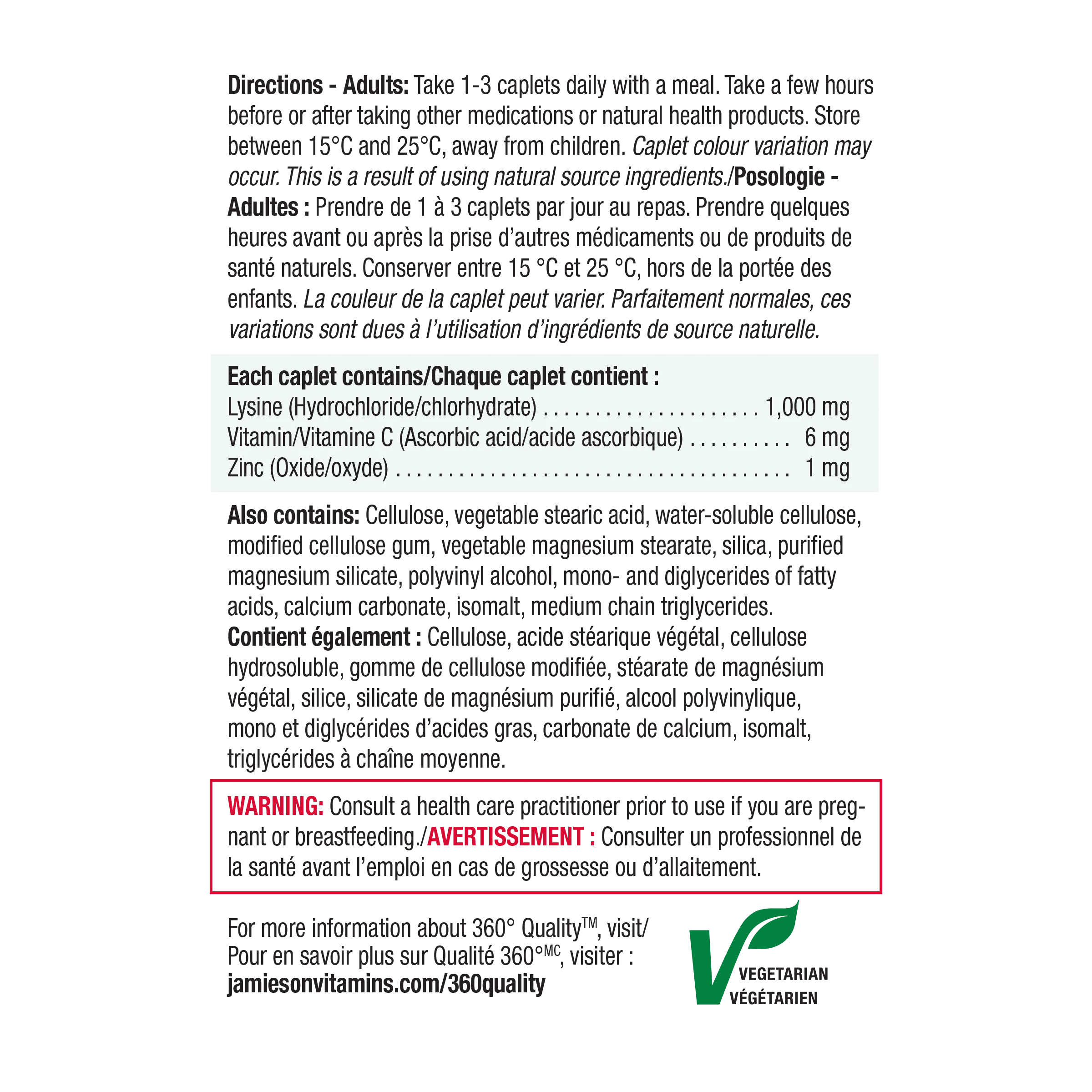 Lysine, Zinc & Vitamin C | Caplets - Image 3