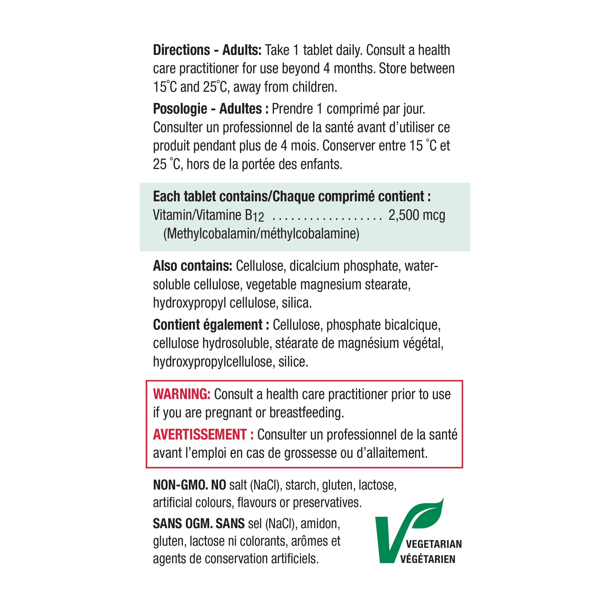 Vitamin B12 2,500 mcg Timed Release Tablets - Image 3